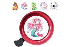 THRYVIEL Timbre Bicicletas Infantil, Bocina de Bici con Sonido Fuerte y Clásico, Incluye 6 Pegatinas para Personalizar, Accesorio de Seguridad para Niños