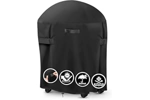 LCGOD Grillabdeckung wetterfest, 420D Oxford-Stoff Grill Abdeckhaube mit Klettverschluss zum Befestigen, wasserdicht, staubdicht, atmungsaktiv, reißfest Gasgrill Abdeckung Universelle (90x77cm)