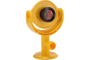 OVAQUIXI Mini Survey Prism, K9 Optical Glass Lens 17.5mm Constant Adjustable Yellow Housing for Total Station Tunnel Mine Highway Measurement
