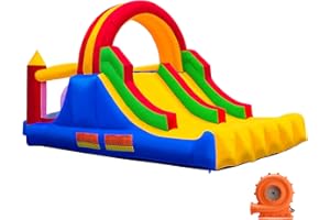 Ballsea Grande castello gonfiabile con soffiatore, trampolino, rock climbing slide divertimento per bambini dai 3 ai 10 anni, A bouncy castle suitable for both indoor and outdoor use. 488x223x220cm