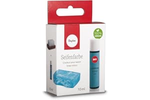 Rayher 34246374 Colorante jabón, color azul azure, 10 ml, sin olor, 100% vegano, Biodegradable, sin sustancias nocivas, En botella dosificadora