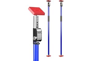 3-H Third Hand Telescopic Support Pole Heavy Duty, All-steel Support Rod for Cabinet Jacks Cargo Bars Drywall Support-165 lbs Capacity and Extends from 43 to 80 Inch, 2 Pack(Blue)