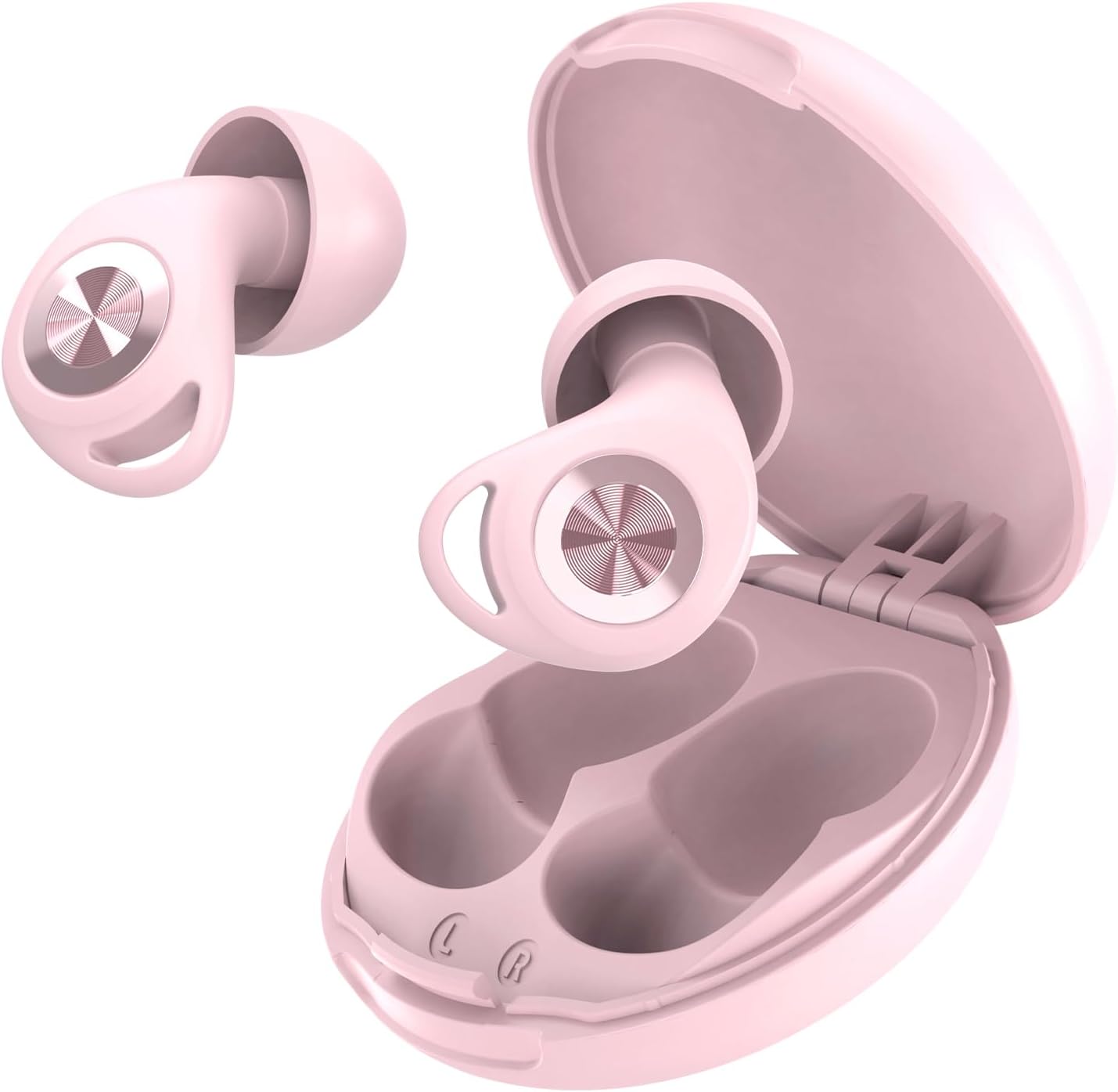 Tapones Oidos Ruido Dormir,45dB Tapones Oidos Cancelacion de Ruido Protección Auditiva para Dormir/Concentración/Conciertos, con 8 Reutilizable Puntas(XS/S/M/L) y Estuche, Rosa