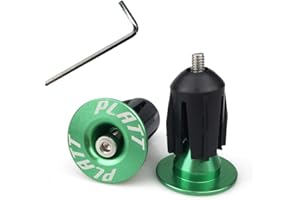 PLATT Bike Bar End Plugs Aluminum MTB Road Bike BMX Handlebar End Caps (Green,1 Pair)