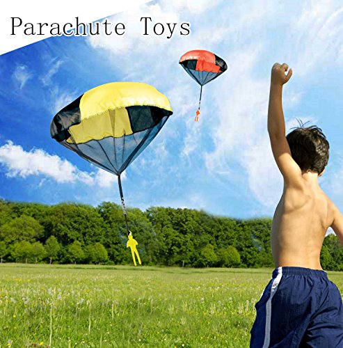 Forfar Tangle Free Soldier Men Base Jumpers Kids Hand Throwing Parachute Jump Fly Launcher Set Outdoor Play Game Toy