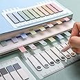 Sticky Index Tabs, 1200 pages Page Markers Sticky Tabs Flags Colored for Bookmarks Reading Notes Books Files Highlighting Writable Fluorescence Tabs with Ruler for Page Marking Classify File (6pcs)
