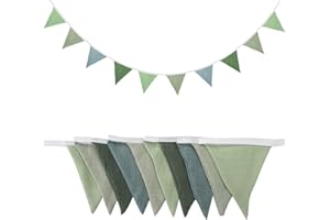 TNSLAND Bandierine Colorate Decorazioni Nascita Bambino Bandierine Letto Cameretta dei Bambini per Ragazze E Ragazzi Decorazione Regalo con Corona di Pentagrammi Verde
