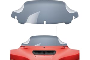 Amazicha Pare-brise à vague fumée de 17,8 cm compatible avec Harley Davidson Touring Street Glide/Electra Glide/Ultra Limited/Tri Glide FLHT FLHX FLHXS FLHTK (teint)