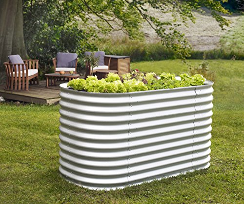 Hochbeet Basic 858, Aluminium-Blank, 162 x 82 x H86 cm, aus Stahl von Gartenwelt Riegelsberger