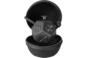 PILPOC Zappelwürfel Zwölfeck Zappelspielzeug, 12 Seiten Zappelspielzeug, Zappelwürfel mit Exklusiver Schutzhülle, Anti-Stress Spielzeug, ADHS Spielzeug, Schwarz