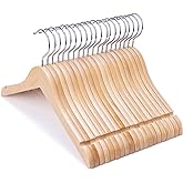 Nature Smile Gen&ccedil;ler Preteen B&uuml;y&uuml;k &Ccedil;ocuklar Ahşap Elbise Askıları 30 cm Ahşap Elbise G&ouml;mlek Ceket Askıları Anti-Pas Kancalı (