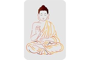 FINGERINSPIRE Buddha Stencil for Crafts 21x29.7cm Sitting Buddha DIY Decorative Stencil Reusable Plastic Indian Stencil for Painting on Wood Wall and Tile