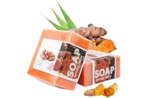 ENKOMY Sapone Fatto A Mano All'olio Essenziale Di Curcuma Sapone Naturale Sapone Idratante Sapone Per La Cura Del Viso Fatto A Mano Per Tutti I Tipi Di Pelle - 100g