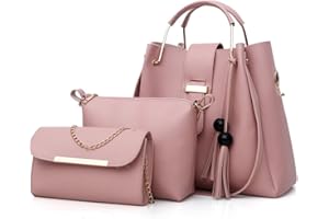 FiveloveTwo 3Pcs Bag Set PU cuir Sac portés main + Fourre-Tout + Sac à Bandoulière,Femmes Mode Handbag Set Pochettes Clutches Sacs portés épaule ensemble de sac