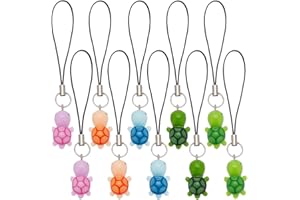 DELORIGIN 10 Stück Handygurte In Schildkrötenform 5 Farben Harz Schildkröte Telefonanhänger Tier Schlüsselanhänger Dekorative Hängeanhänger Für Frauen Geldbörse Schlüsselanhänger Anhänger Handyhüllen