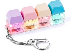 BTFO Klawiatura Fidget Toy, Klawiatura Klikacz z Dioda LED Klawiatura Fidget Clicker Przycisk Fidget Toy Klawisz Fidget Toy Ciche Zabawki Fidget Zabawne Zabawki do Dekompresji (Kolor B)