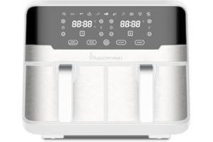 MasterPRO Rocket Duo 900 | Friteuse Double sans huile | Blanc | Capacité de 9 L et puissance de 2100 W | Écran tactile LED et