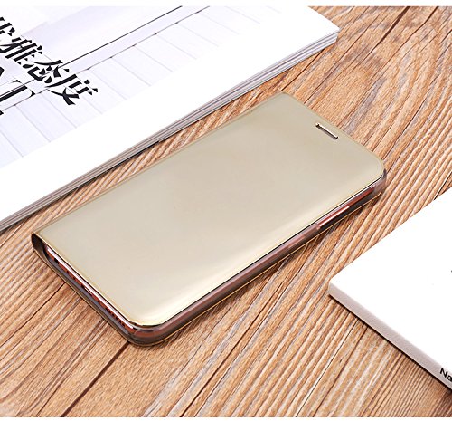 Funda   Espejo Enchapado Flip Funda para Samsung Galaxy J3 2017  Samsung Galaxy J330  Oro 