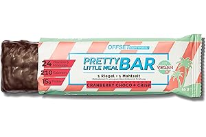 ‎OFFSET NUTRITION Vollwertiger Mahlzeitenersatz von OFFSET Nutrition ® | Pretty Little Meal Bar Cranberry Choco + Crisp | zuckerreduzierter Abnehm Riegel unter 220 Kalorien | 330 g für 6 Mahlzeiten | 100 % vegan