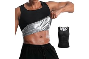 Sikweny Tee Shirt Sudation Homme Soutien du dos Ceinture Sudation Homme Conception Confortable Gilet Modelant Ionique Exercice de Transpiration pour Exercice Yoga Fitness Course à Pied Jardinage