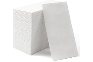 SUZZYVINE Quality Disposable Hand Towels,Linen Feel Luxury White Paper Hand Towels,Paper Napkins Perfect for Bathroom,Dinner and Wedding,Soft and Absorbent,Pack of 100.
