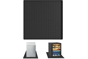 ALLESHELFER Kühlschrankmatte, Mini-Kühlschrank-Tropfmatte, Silikon Kühlschrankmatten mit Erhöhtem Rand, Kühlschrank Tropfschale, Kühlschrank Bodenschutz für Kühlschrank Waschmaschine Weinschrank (Schwarz-60x50cm)