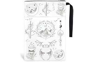 Hobbspring 1pc Fantasy Novel Book Covers 34x24cm Polyester Book Sleeve Book Protectors with Zipper and Front Pocket for Students Teachers and Book Lovers