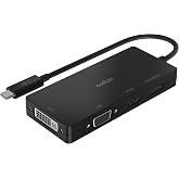 Belkin Multiport USB-C Adapt&ouml;r&uuml; (VGA, DVI, 4K HDMI, 4K DisplayPort &ouml;zellikli USB-C Video Adapt&ouml;r&uuml;), USB-C Diz&uuml;st&uuml; Bilgisayarı