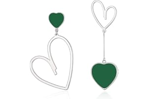 EVER FAITH Asymetryczne kolczyki w kształcie serca kolczyki z sercem Mismatched specjalny prezent biżuteria dla kobiet ślub Dzień Matki Urodziny Boże Narodzenie Walentynki Czarny odcień różowego złota