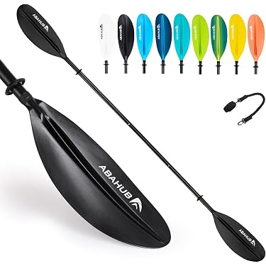 Rames De Canoë/kayak En Alliage Aluminium - Lot De 2, Longueur 125 Cm, Pales ABS, Poignées Amovibles