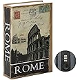 Parrency Diversion Book Safe with Combination Lock, Secrect Hidden Safe Lock Box Large, Medium, Rome, 9 1/2" x 6" x 1 1/3", SBH-M005