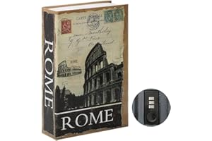 Parrency Buchsafe mit Zahlenschloss, versteckter Safe Lock Box, groß, Medium, 22 x 15 x 3.8 cm - Medium, Rome, SBH-MM-M005