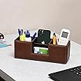 CLADD INTERNATIONAL Compact Desk Organiser Faux Leather Rectangular Stylish Design Use for Storage | Home | Kitchen | Make Up | Card | Mobile | Stationary (Counter Brown)