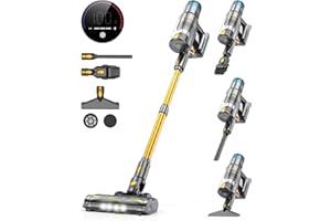 aonus A9S Aspirateur Balai sans Fil 45Kpa/580W/70Mins, Aspirateur sans Fil Puissant, Écrans Tactiles, Aspirateur Balai Autoportant avec Brosse Anti-enchevêtrement pour Tapis/Sols Durs/Poils d'animaux