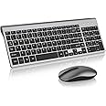 cimetech Wireless Keyboard and Mouse, 2.4G USB Ultra-Thin Compact Full Size Slim Keyboard for Mac, Windows, Laptop, Computer - Grey