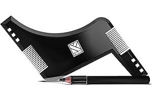 ‎K-BRANDS K-Brands Bartschablone und Bartpflege Set für Männer | Bart Konturen Schablone, Rasierhilfe, Stift und Kamm | Zubehör für perfektes Bart Styling und Pflege