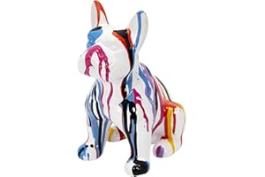 HOME DECO FACTORY - Escultura Bulldog (cerámica, 20 cm), Multicolor