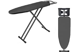 Folding Ironing Board (134 * 34cm), Ironing Stand with Steam Rest, Stable Iron Board with 6 Levels of Height Adjustable, Heavy Sturdy Metal Frame Legs Iron Stand for Home Laundry Room to Use