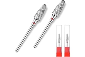 Sibba Broca de carburo para uñas, 2 unidades, para quitar geles duros acrílicos, brocas profesionales de tungsteno rápidas y seguras
