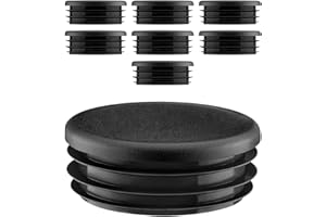 EMFA Tappo alettato tondo 40 mm Nero 8 pezzi - Tappi a lamelle rotondi 40mm per tubo - Terminali in plastica protettivi 4 cm