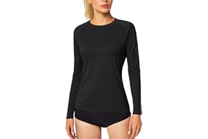 MAGCOMSEN UV Shirt Damen Langarmshirt Sport Shirts Longsleeve Basic Laufshirt Wandershirt Sommer T-Shirt Fitness Tops