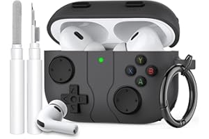 AhaStyle Hülle für AirPods Pro 3 (2025) Mit Reinigungsstift Retro Handheld Game Console Design für AirPods Pro 3. Generation Case Weiches Silikon Schutzhülle Skin für Apple AirPods Pro 3 2025 Ladecase
