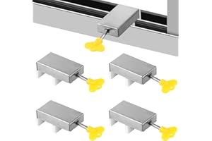 TNOMSNO Blocco Finestre Scorrevole, 4 Pezzi Finestra Scorrevole Serratura in Lega di Alluminio con Fhiave, Serrature per Finestre di Sicurezza per Bambini per Porte e Finestre Della Cucina