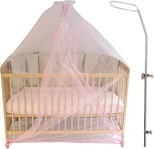 Fleche De Lit Avec Son Voile Rose Moustiquaire Ciel De Lit Bebe Et Enfant Amazon Fr Bebe Et Puericulture