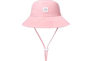 HSYZZY Cappello da sole per bambini con faccina sorridente UPF 50+ cappello da pescatore protettivo per il sole bello cappello da spiaggia per bambino ragazza ragazzo berretto regolabile