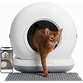 Haustier CB002 Kameralı Akıllı Otomatik Kedi Tuvaleti, APP ile Uzaktan Kontrol, 72lt Hazne, 7lt &Ccedil;&ouml;p haznesi Gri