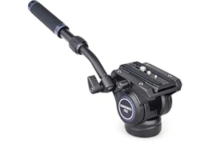 INNOREL F60 Professional Kamerastativ Panorama-Fluidkopf mit 1/4 und 3/8 Zoll Schrauben Schiebeplatte für DSLR-Kameras, Camcorder, Teleskop, Einbeinstativ, maximale Belastung 10 kg