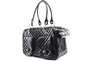 CHYIR Breathable Pet Carrier Shoulder Bag Waterproof Fabric Dog Handbag Puppy Purse Cat Carrier Bag Suitable for Small Dogs and Cats Hiking Travel (Black)