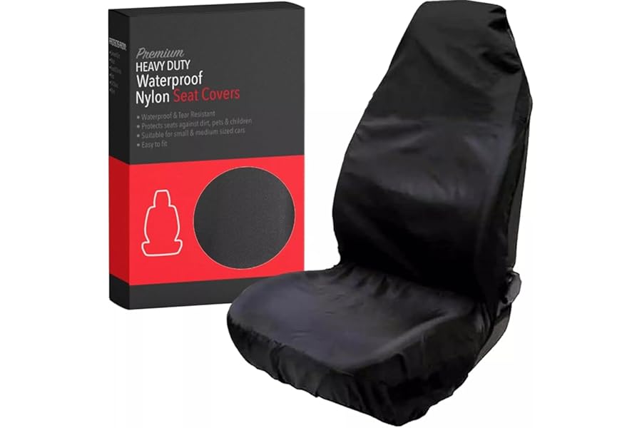 Xtremeauto Super Heavy Duty Universal Car Seat Cover - Waterproof Nylon Front Protector for Van, Easy Clean (Single)