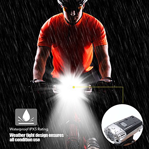 LED Fahrradlicht, Sahara Sailor Fahrrad Beleuchtung Rücklicht Frontlichter Set USB wiederaufladbar Fahrradlampensets mit Leuchtclipse 4 Licht-Modi für Berg-Radfahren, Camping und täglichen Gebrauch - 3